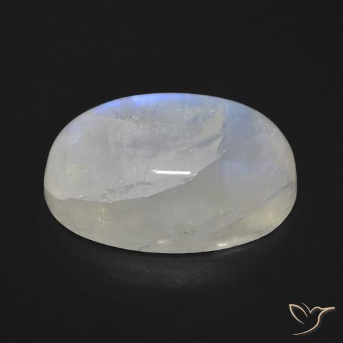 Piedra lunar arcoíris Blanco azulado natural de 19.49 ct, Ovalada, Opaco