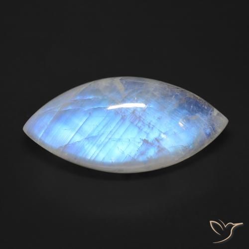 24.44ct Natural Blanco azulado Piedra lunar arcoíris, Marquesa, Transparente