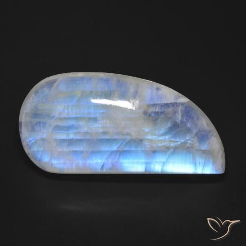30.49ct Natural Blanco azulado Piedra lunar arcoíris, Elegante, Transparente