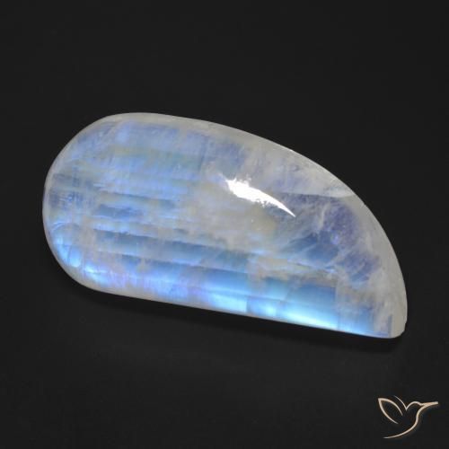Piedra lunar arcoíris Blanco azulado natural de 30.49 ct, Elegante, Transparente