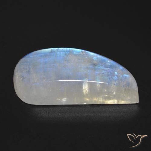 Piedra lunar arcoíris Blanco azulado natural de 30.49 ct, Elegante, Transparente