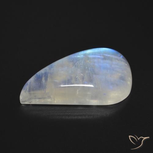 Piedra lunar arcoíris Blanco azulado natural de 22.52 ct, Elegante, Transparente