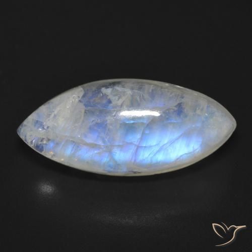 11.83ct Natural Blanco azulado Piedra lunar arcoíris, Marquesa, Transparente