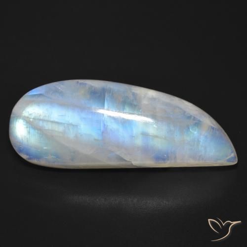 25.87ct Natural Blanco azulado Piedra lunar arcoíris, Elegante, Transparente