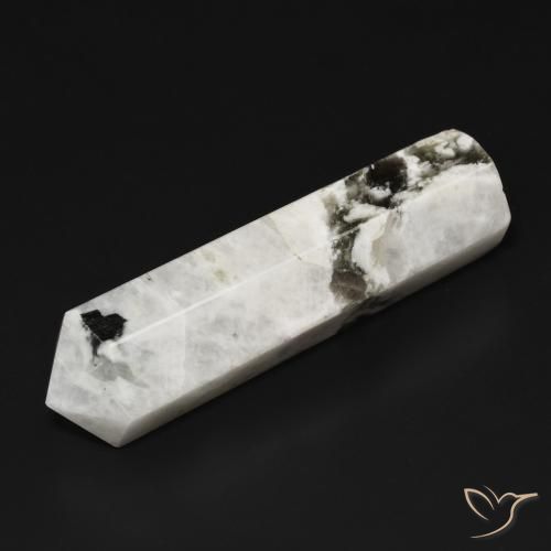 49.65ct Natural Blanco con negro Piedra lunar arcoíris, Elegante, Opaco