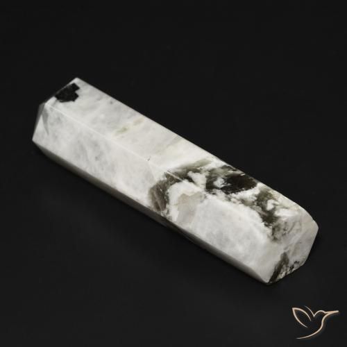 Piedra lunar arcoíris Blanco con negro natural de 49.65 ct, Elegante, Opaco