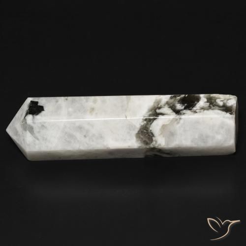 Piedra lunar arcoíris Blanco con negro natural de 49.65 ct, Elegante, Opaco