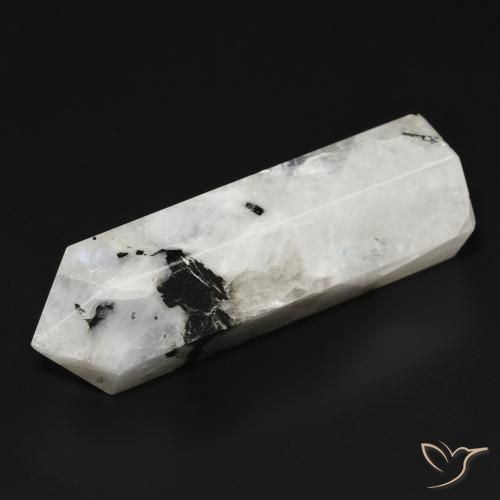 43.87ct Natural Blanco con negro Piedra lunar arcoíris, Elegante, Opaco