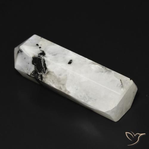 Piedra lunar arcoíris Blanco con negro natural de 43.87 ct, Elegante, Opaco