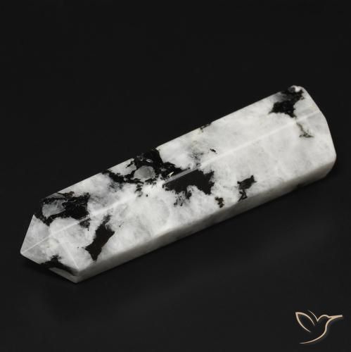 45.18ct Natural Blanco con negro Piedra lunar arcoíris, Elegante, Opaco