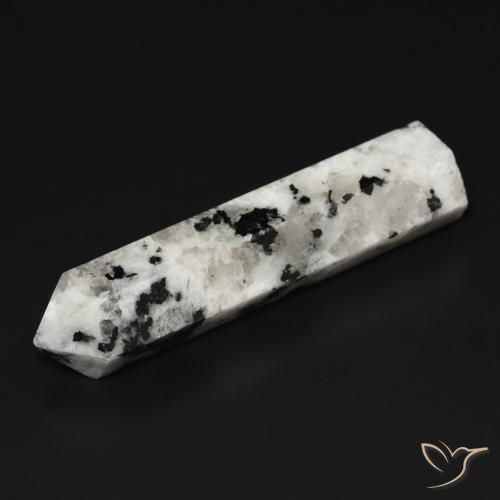 34.49ct Natural Blanco con negro Piedra lunar arcoíris, Elegante, Opaco