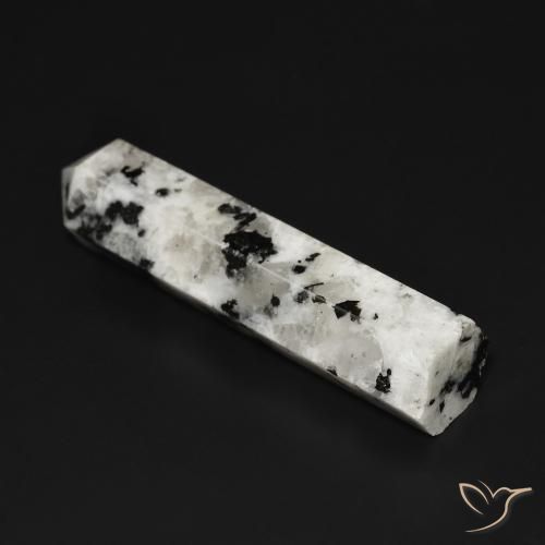 Piedra lunar arcoíris Blanco con negro natural de 34.49 ct, Elegante, Opaco