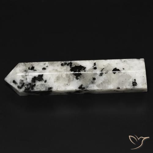 Piedra lunar arcoíris Blanco con negro natural de 34.49 ct, Elegante, Opaco
