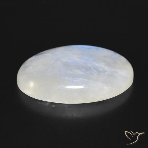 Piedra de luna arcoíris blanco natural de 16,62 ct, corte óvalo, translúcido