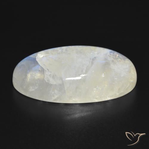 Piedra lunar arcoíris Blanco azulado natural de 39.99 ct, Ovalada, Translúcido