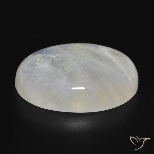 Piedra lunar arcoíris Blanco azulado natural de 29.81 ct, Ovalada, Translúcido