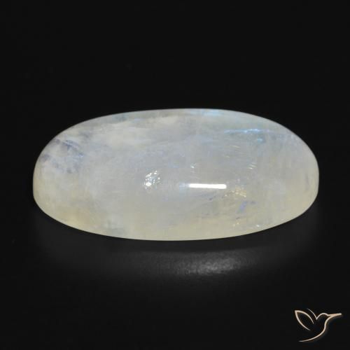 Piedra lunar arcoíris Blanco azulado natural de 22.34 ct, Ovalada, Translúcido