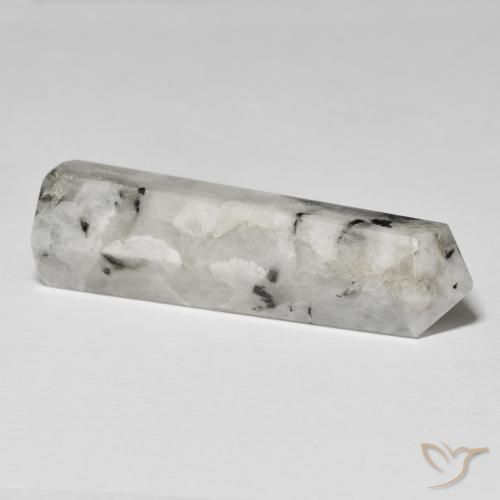 Piedra lunar arcoíris Blanco con negro natural de 45.68 ct, Elegante, Opaco