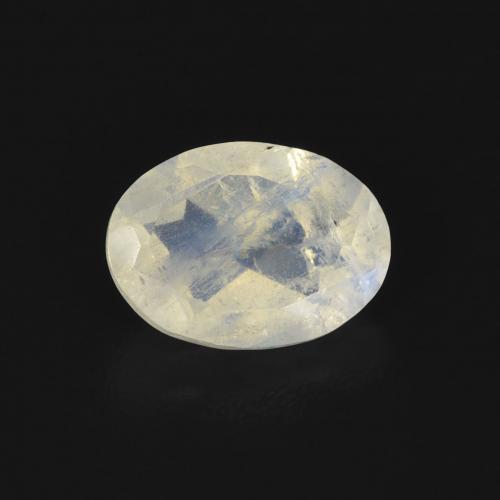 0.81ct Natural Blanco azulado Piedra lunar arcoíris, Ovalada, Transparente