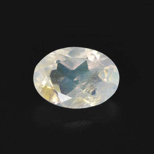 0.76ct Natural Blanco azulado Piedra lunar arcoíris, Ovalada, Transparente