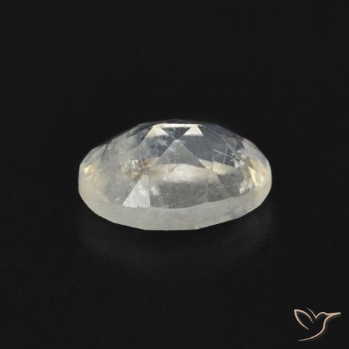 Piedra lunar arcoíris Blanco azulado natural de 0.74 ct, Ovalada, Transparente