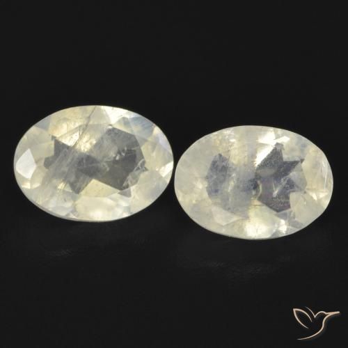1.48ctw Natural Blanco azulado Piedra lunar arcoíris, Ovalada, Transparente