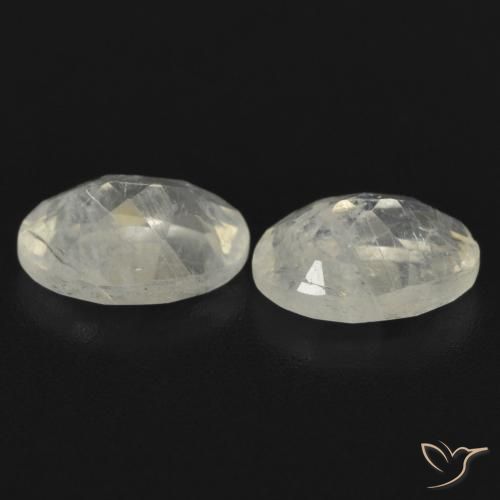 Gemas de Piedra lunar arcoíris Blanco azulado natural de 1.48 ct, Ovalada, Transparente