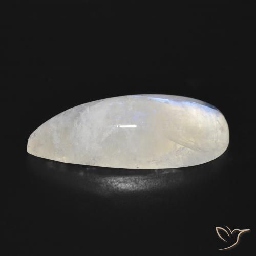 Piedra lunar arcoíris Blanco azulado natural de 15.24 ct, En forma de pera, Translúcido