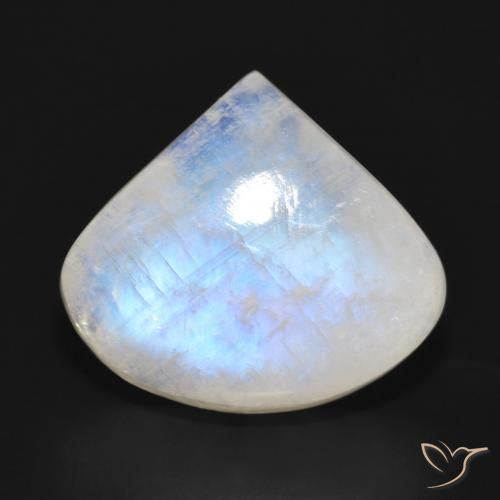 16.52ct Natural Blanco azulado Piedra lunar arcoíris, En forma de pera, Translúcido