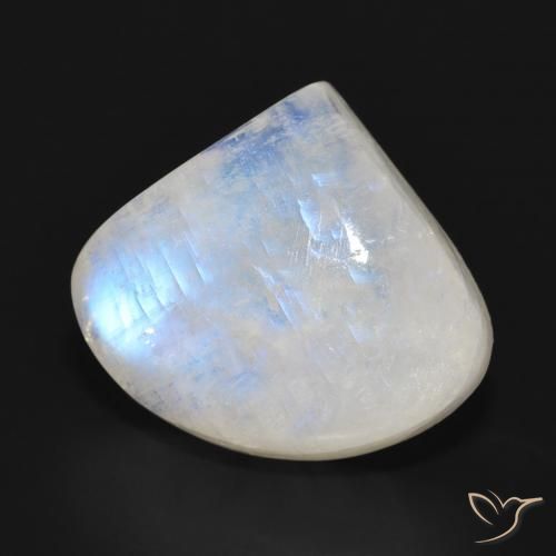 Piedra lunar arcoíris Blanco azulado natural de 16.52 ct, En forma de pera, Translúcido