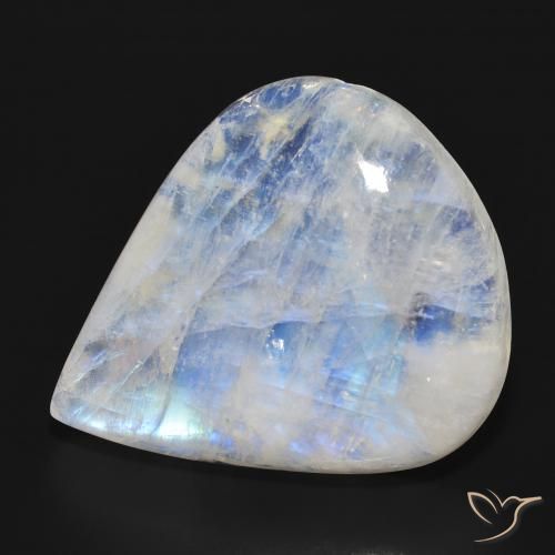 Piedra lunar arcoíris Blanco azulado natural de 28.06 ct, En forma de pera, Translúcido