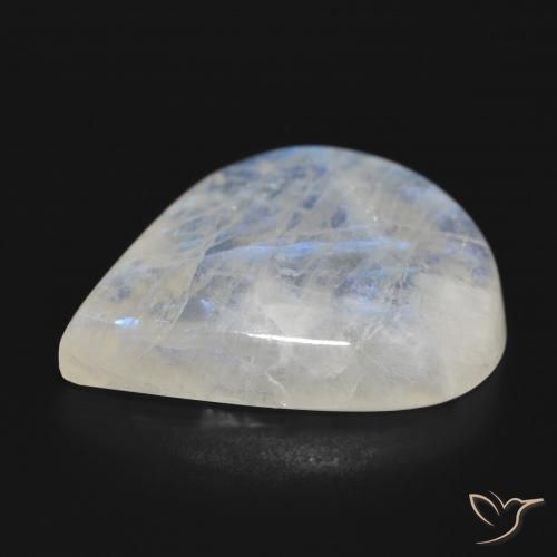 Piedra lunar arcoíris Blanco azulado natural de 28.06 ct, En forma de pera, Translúcido