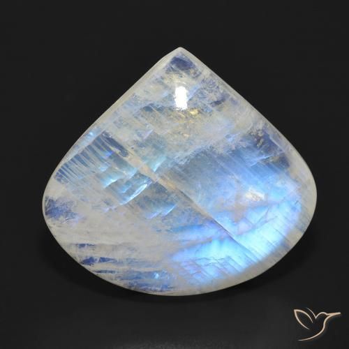 16.70ct Natural Blanco azulado Piedra lunar arcoíris, En forma de pera, Translúcido