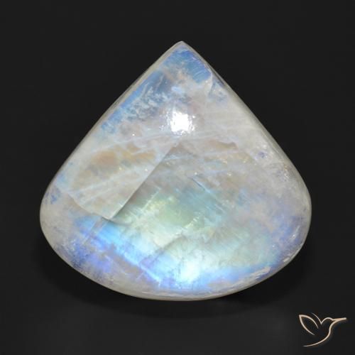 26.26ct Natural Blanco azulado Piedra lunar arcoíris, En forma de pera, Translúcido