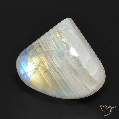Piedra lunar arcoíris Blanco azulado natural de 13.90 ct, En forma de pera, Translúcido