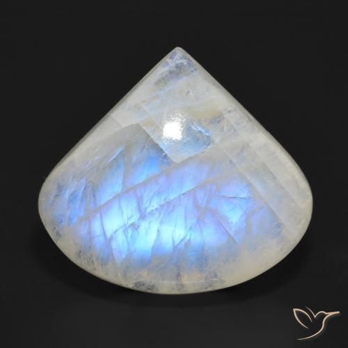 22.10ct Natural Blanco azulado Piedra lunar arcoíris, En forma de pera, Translúcido