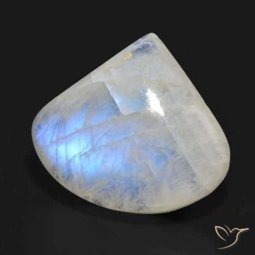 Piedra lunar arcoíris Blanco azulado natural de 22.10 ct, En forma de pera, Translúcido