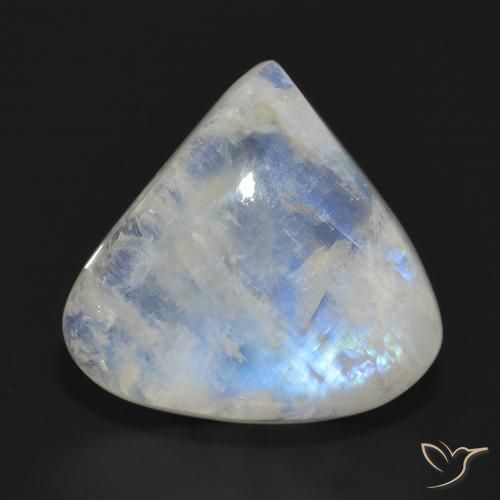 12.67ct Natural Blanco azulado Piedra lunar arcoíris, En forma de pera, Translúcido
