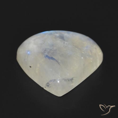 Piedra lunar arcoíris Blanco azulado natural de 12.67 ct, En forma de pera, Translúcido