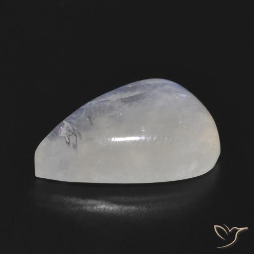 Piedra lunar arcoíris Blanco azulado natural de 10.21 ct, En forma de pera, Translúcido