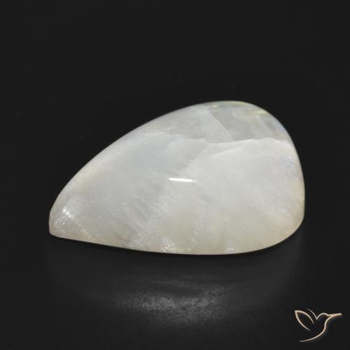 Piedra lunar arcoíris Blanco azulado natural de 16.83 ct, En forma de pera, Translúcido