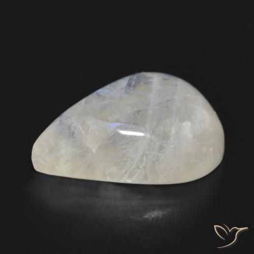 Piedra lunar arcoíris Blanco azulado natural de 12.69 ct, En forma de pera, Translúcido