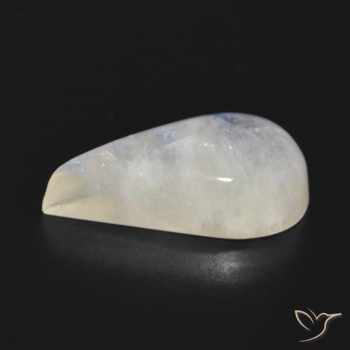 Piedra lunar arcoíris Blanco azulado natural de 12.76 ct, En forma de pera, Translúcido