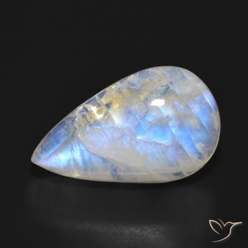 17.93ct Natural Blanco azulado Piedra lunar arcoíris, En forma de pera, Translúcido