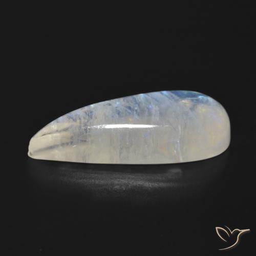 Piedra lunar arcoíris Blanco azulado natural de 18.31 ct, En forma de pera, Translúcido