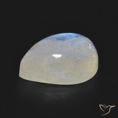 Piedra lunar arcoíris Blanco azulado natural de 10.73 ct, En forma de pera, Translúcido