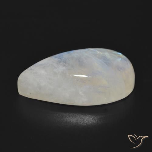 Piedra lunar arcoíris Blanco azulado natural de 21.04 ct, En forma de pera, Translúcido