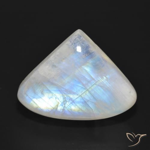 30.77ct Natural Blanco azulado Piedra lunar arcoíris, En forma de pera, Translúcido