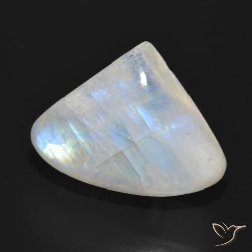 Piedra lunar arcoíris Blanco azulado natural de 30.77 ct, En forma de pera, Translúcido