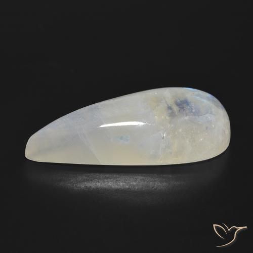 Piedra lunar arcoíris Blanco azulado natural de 24.85 ct, En forma de pera, Translúcido